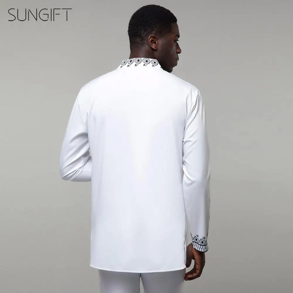 Мужская рубашка с длинным рукавом SUNGIFT Классическая в африканском стиле