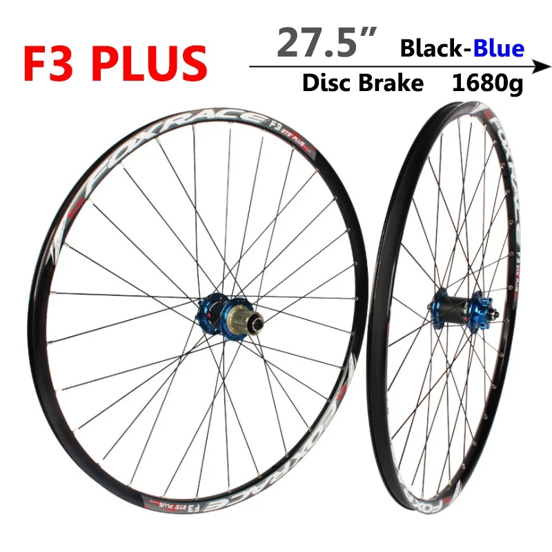 27.5-Black-Blue F3 PLUS алюминиевые колеса велосипед 2" 27,5" Сплав MTB велосипед диск колесная система из углеродного сплава велосипедные колеса Горный Би велосипедные колеса et - Цвет: 27.5-Black-Blue