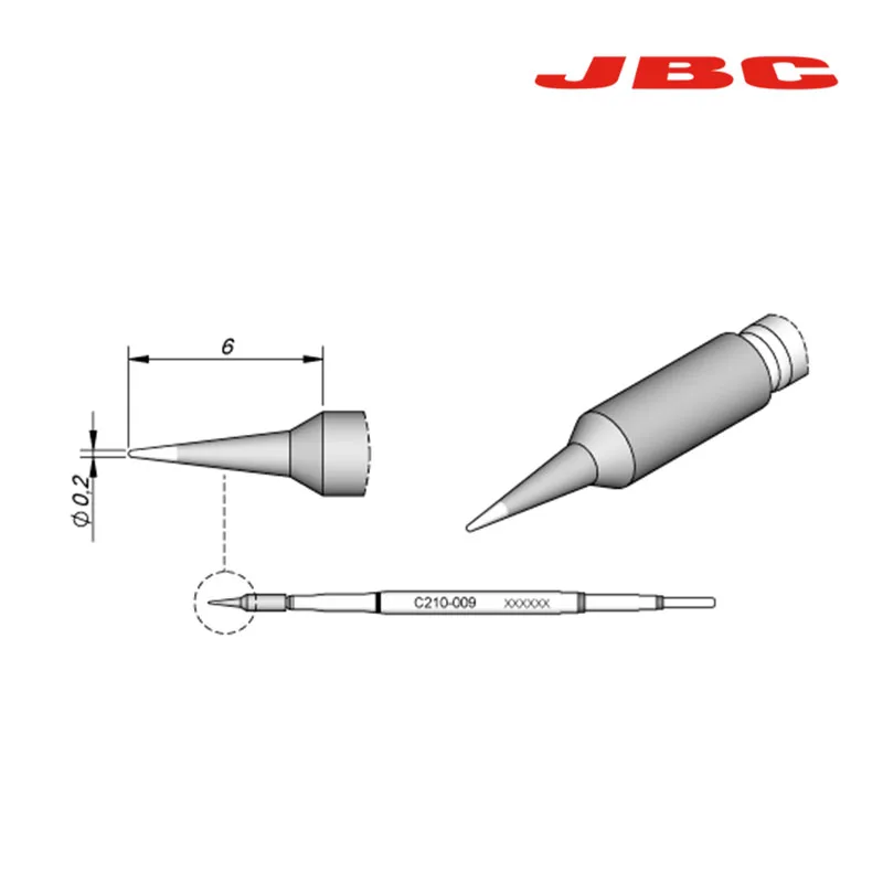 JBC C210-009 0.2mm Jyrkior JBC Precision C210 наконечник паяльника 210-020 210-001 210-009 конический наконечник оригинальная сварочная насадка для сварочных работ - Цвет: JBC C210-009 0.2mm