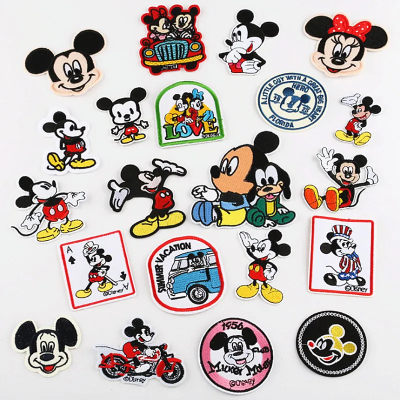 1 шт. Минни Микки шаблон серии мультфильм 3D Круг вышитые заплатки Аппликации