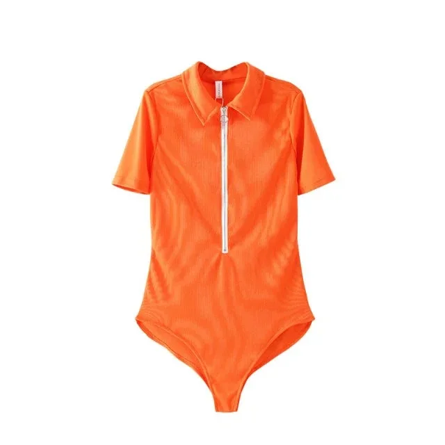 2017 новый летняя мода комбинезон Сексуальный передняя молния Лацкане короткий sl