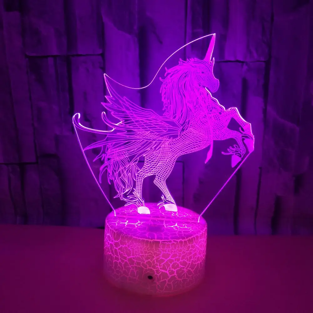 Светодиодный ночник Luminaria в виде единорога милая Настольная лампа с изменением 7