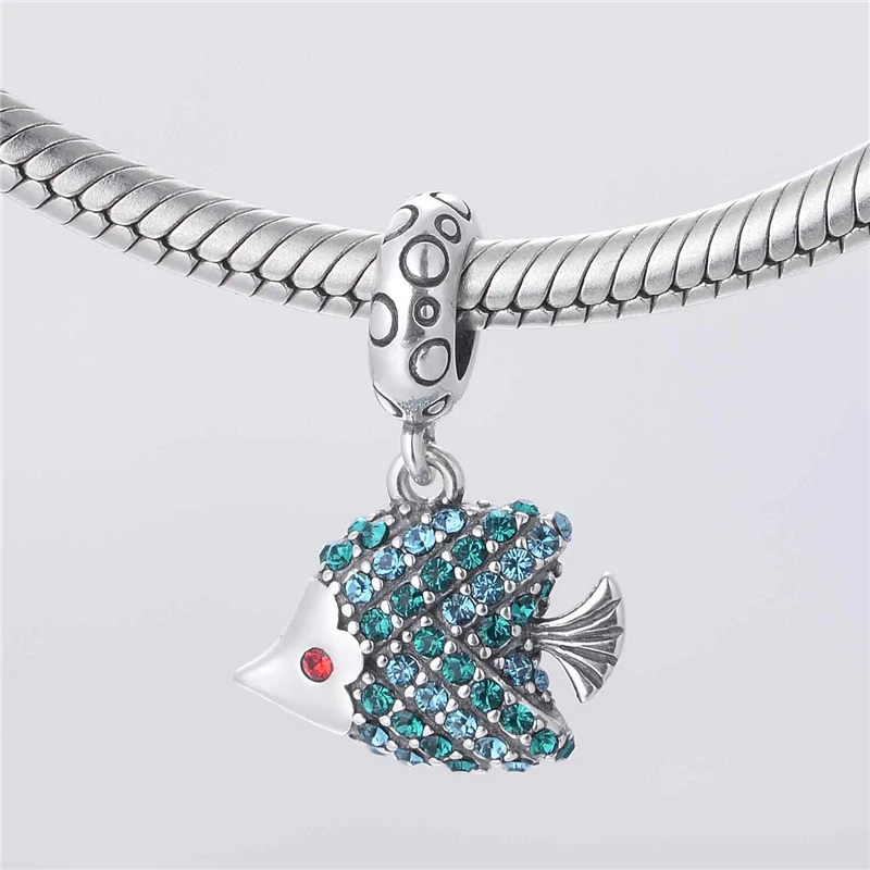 925 Sterling Silver Charms Animals Rhinestone Fish Charm Pingente Peixe For DIY Jewelry Making Brand Gw Jewellery S326-30 | Украшения и