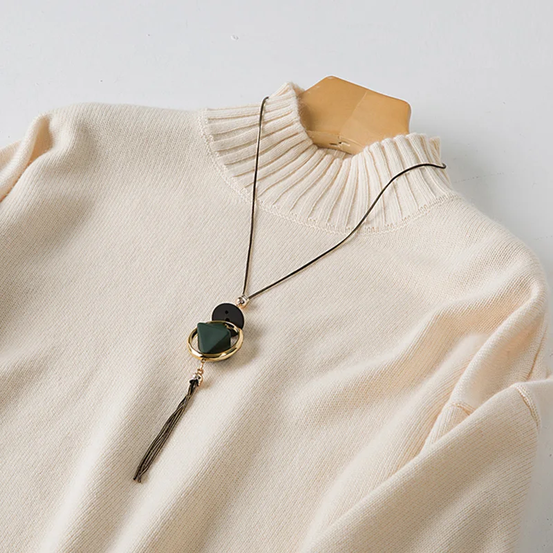 Чистый кашемир пуловер свитер 2018 Осень Зима Высокое качество Половина Водолазка