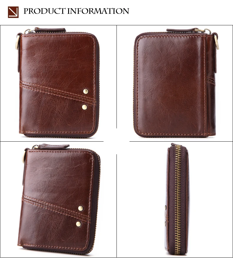 Meesii Genuine Leather Short Men Wallet Vintage Cow Leather Small Wallet Male Photo&Card holder Purse Coin pocket Zipper