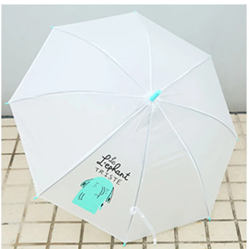 Освежающий длинной ручкой зонтик ветер и дождь милые животные четыре цвета