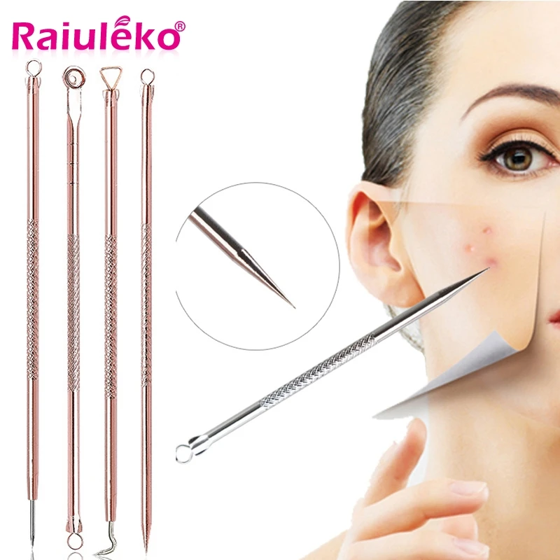 4 шт./компл. инструмент для удаления угрей комедона ложка лица вакуумный