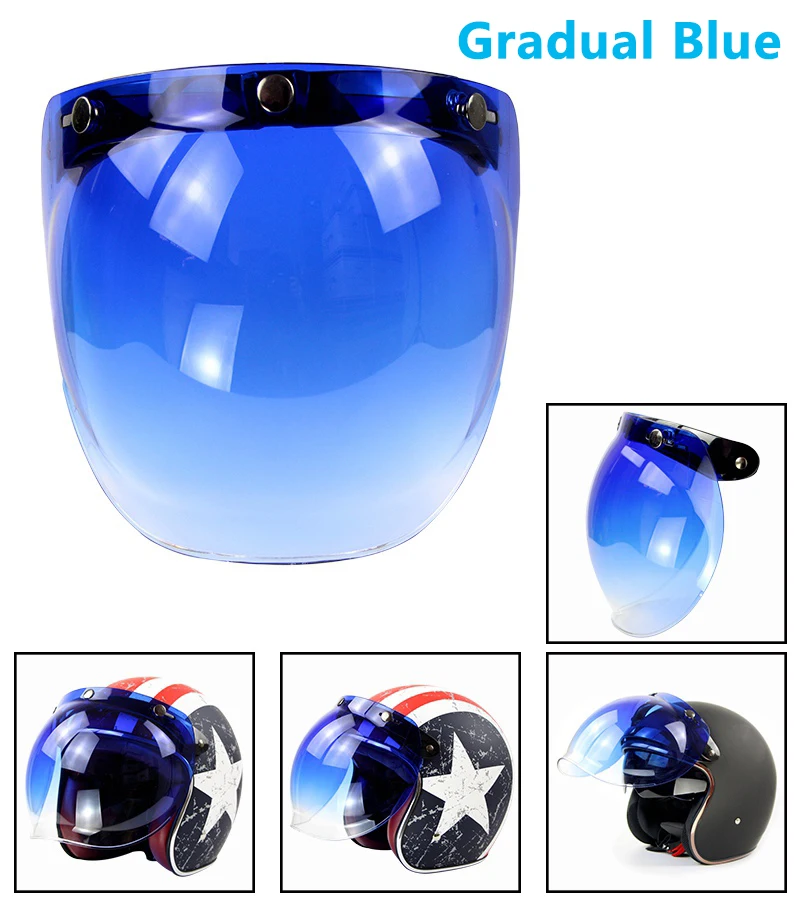 Мотоциклетный флип-пузырьковый козырек для открытого лица шлем Moto щит Ретро