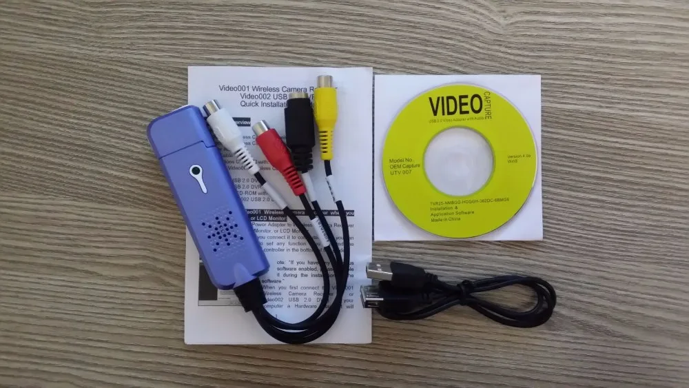 Портативный USB 2,0 видео плата для захвата звука адаптер VHS DC60 конвертер DVD Композитный RCA Синий