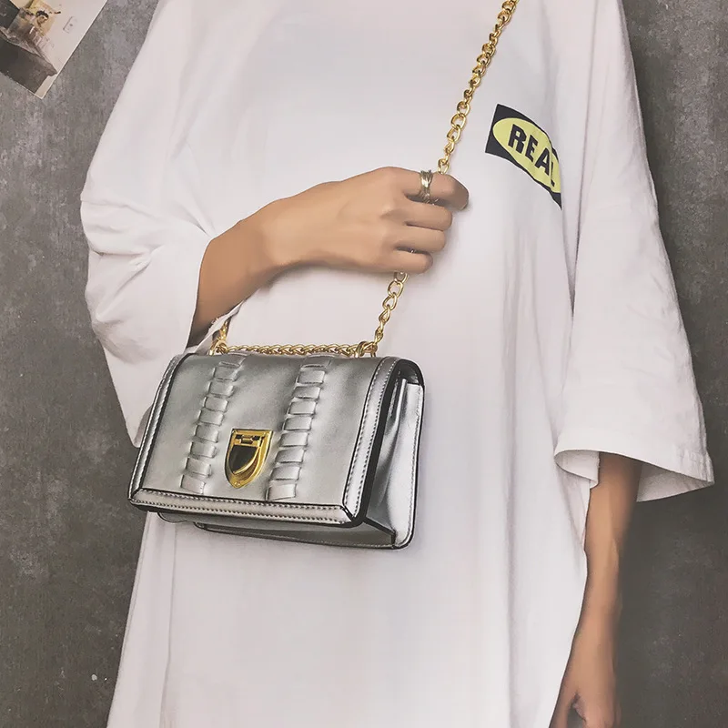 Новый европейский и американский эксклюзивный цепи сумка Мода щит замок Crossbody