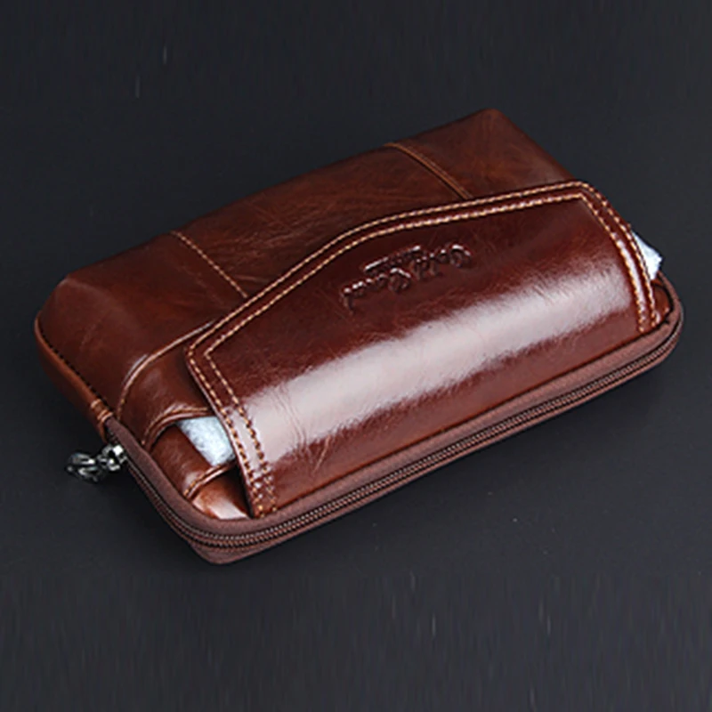 Мужская поясная сумка из натуральной кожи для мобильного телефона|fanny waist bag|fashion