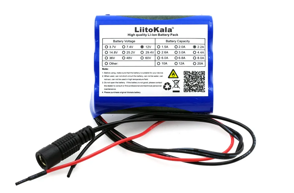 Liitokala 12V 2200mAh литий-ионный аккумулятор 12,6 V до 11,1 V CCTV Камера аккумуляторная батарея 18650 батареи