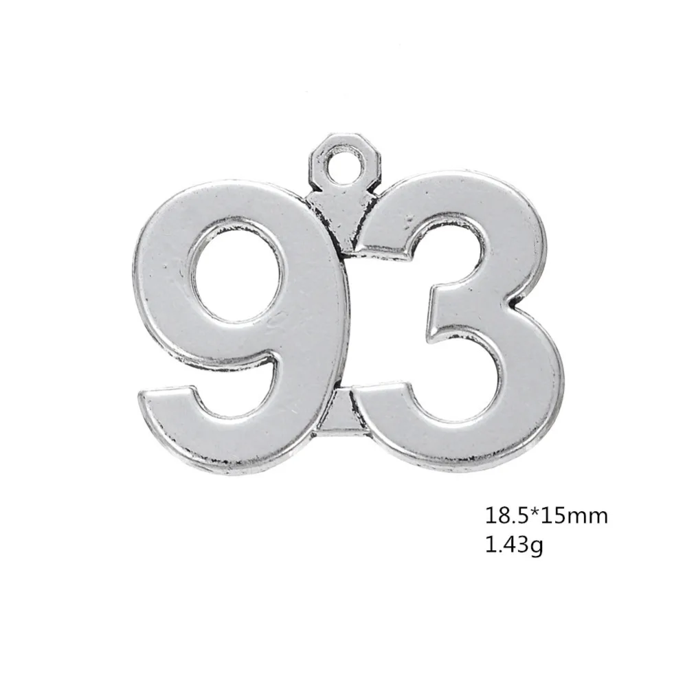 

my shape 20pcs Antique Silver Plated Number Bracelet Charms Pendant 2D for Floating Jewelry 89 90 91 92 93 94 95 96 97 98 99 100