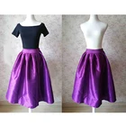 Модная длинная фиолетовая юбка, юбка подружки невесты по индивидуальному заказу, женская одежда, фиолетовая Расклешенная юбка с карманами, летняя одежда
