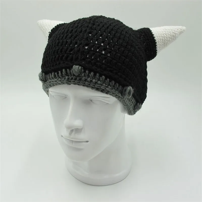 Мужские и женские крутые подарки на день рождения шапки бини Викинги вязаные