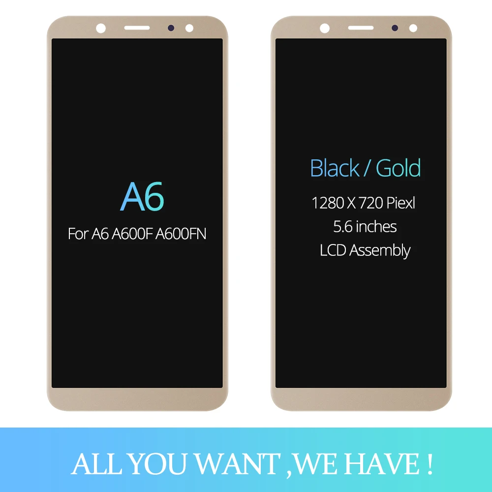 5,6 ''A6 Отрегулируйте яркость lcd для samsung Galaxy A6 A600F A600FN lcd дисплей сенсорный экран дигитайзер с закаленным стеклом