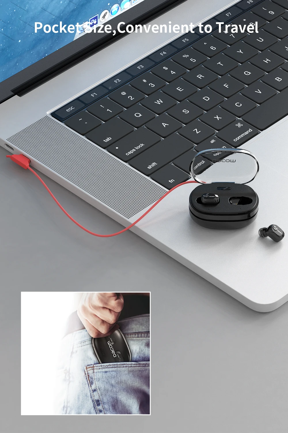 DACOM K6H Pro TWS беспроводные наушники Bluetooth 5,0 настоящие беспроводные наушники мини-гарнитура с зарядным устройством 1100 мАч