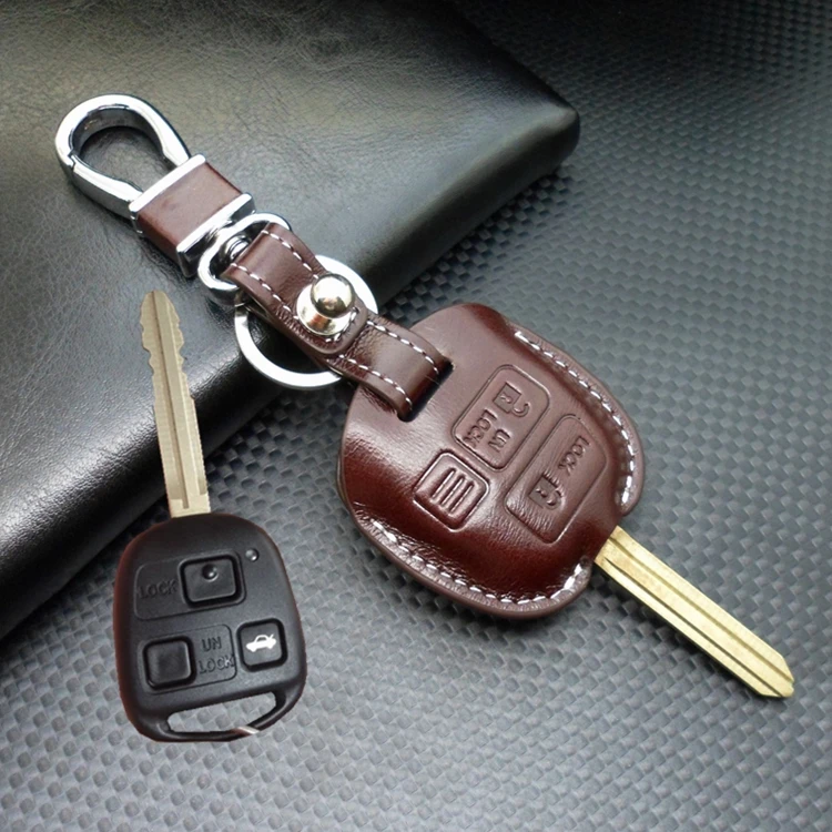 Кожаный чехол для ключей Toyota Prado Camry xv40 Rav4 подходит Lexus LS LX RC RX 2 3 кнопки аксессуары