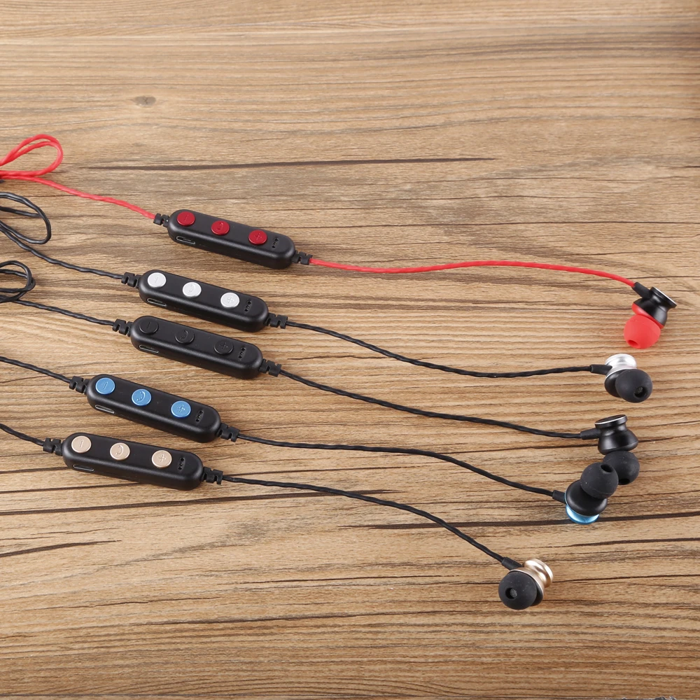 MPLSBO Bass Bluetooth наушники Беспроводной с микрофоном Магнитная в ухо Спорт гарнитура