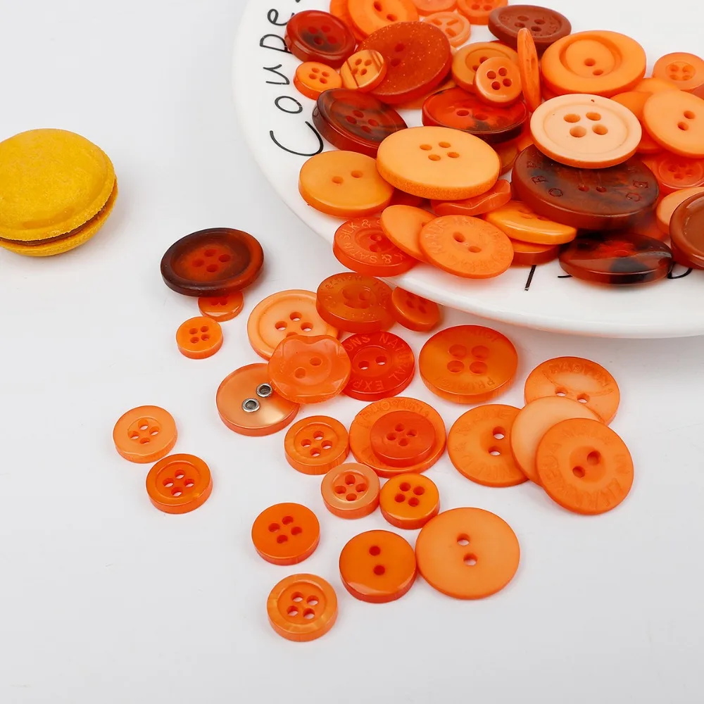 Винтажные DIY 100 шт 2 отверстия красного цвета круглые смоляные кнопки для шитья