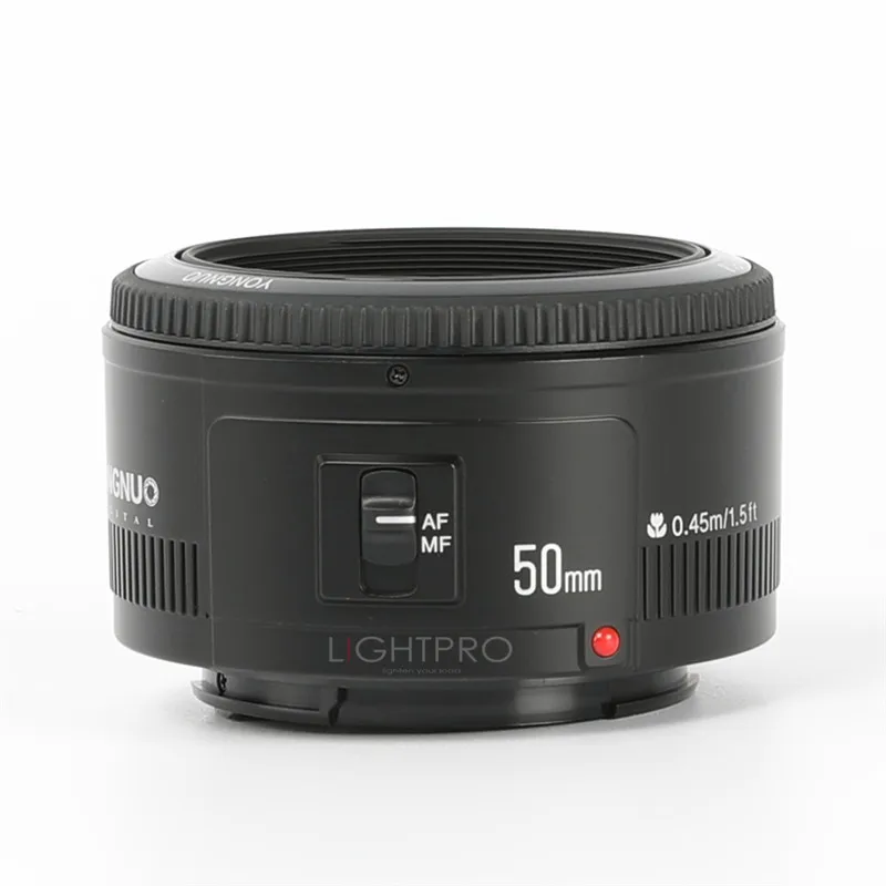 Объектив YONGNUO YN50mm f1.8 с автофокусом YN EF 50 мм f/1 8 AF для Canon EOS 60D 70D 5D2 5D3 600D 1200D 6D 650D |