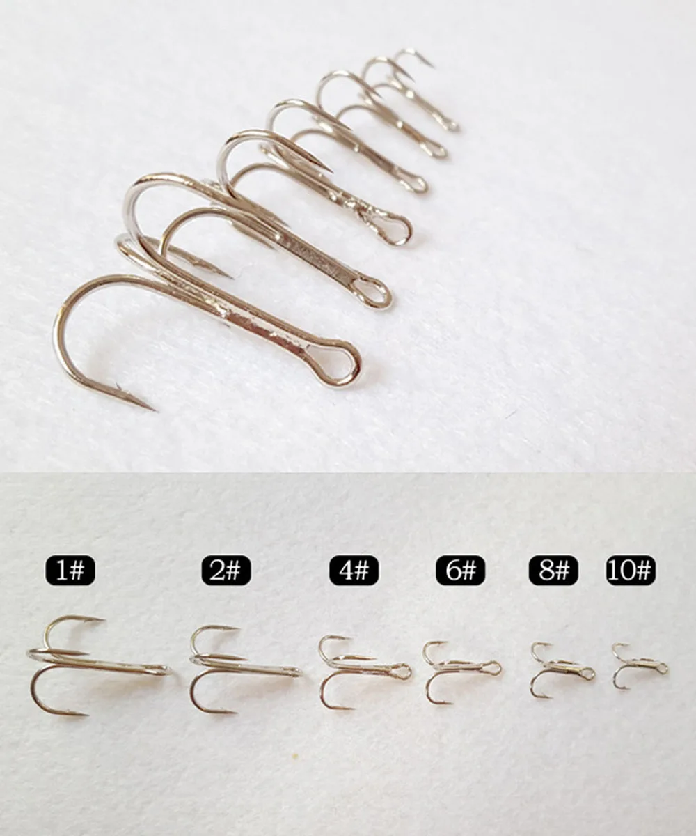 10 шт./лот 1/0#1#2#4#-16# черный рыболовный крючок из высокоуглеродистой стали тройные перевернутые Крючки рыболовные снасти круглый изгиб высокие частоты для басов