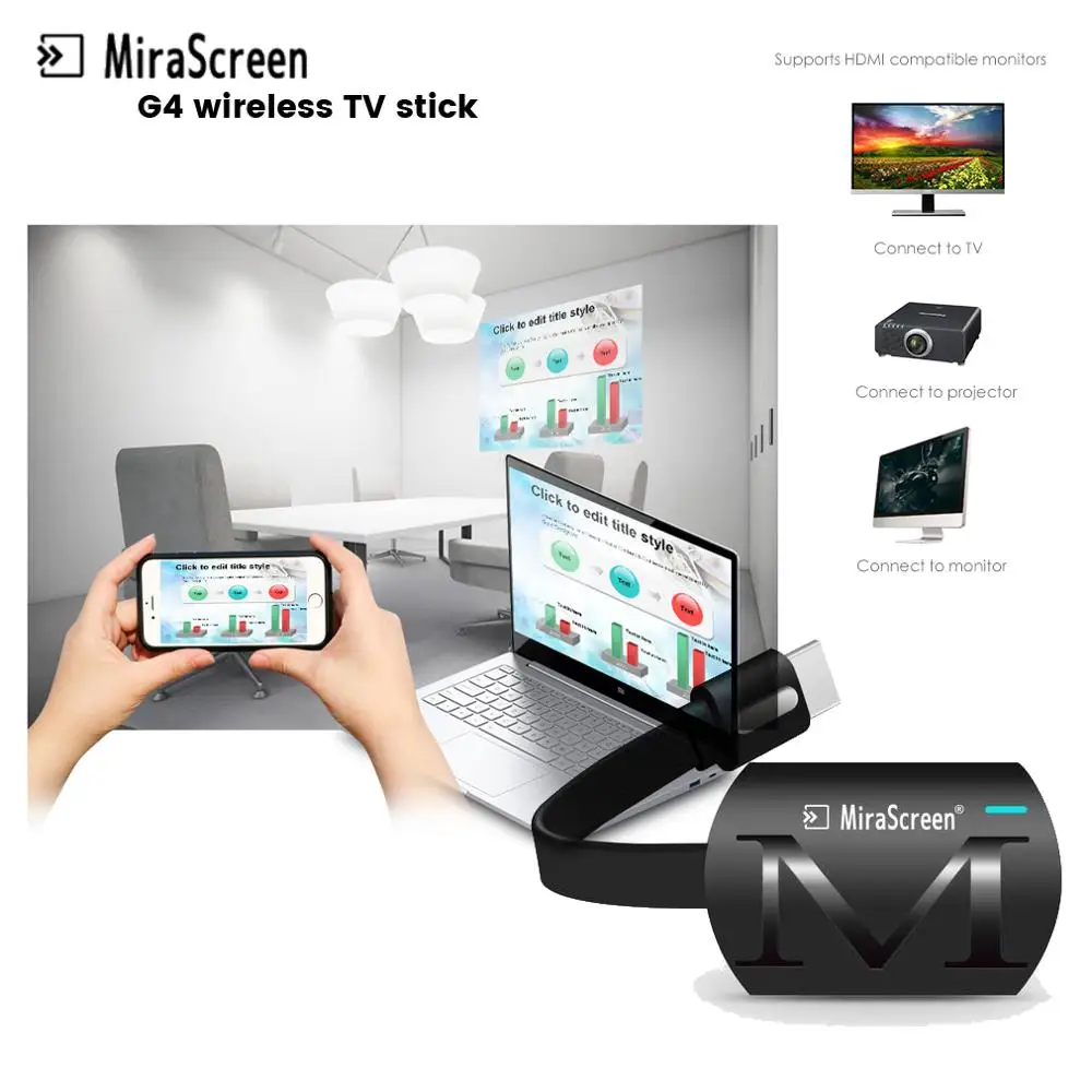 MiraScreen G4 tv Stick Dongle Anycast Cast HDMI WiFi Дисплей приемник Miracast