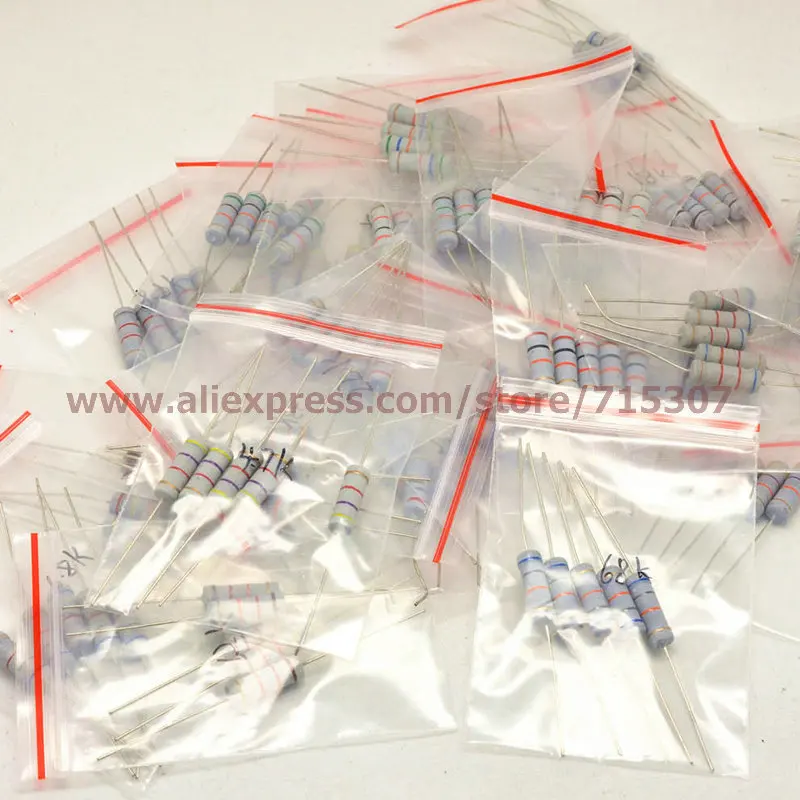 Карбоновая пленка PHISCALE комплект резисторов в ассортименте 4 7 k ohm - 68k 3w 5% Допуск