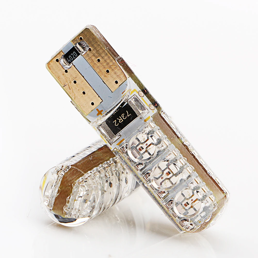 10 шт./лот Белый T10 PCB 5050 6 SMD LED W5W 194 921 кремнеземная стробоскопическая вспышка