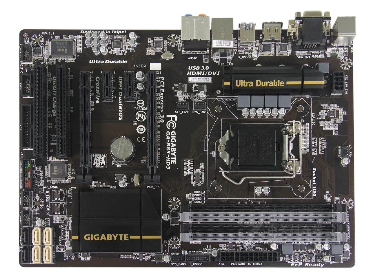 Для Intel B85 DDR3 Gigabyte GA-B85-HD3 оригинальная материнская плата LGA 1150 USB3.0 32G B85-HD3 настольная материнская плата SATA III б/у