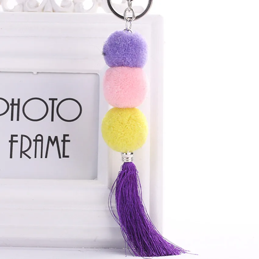 Сумка в стиле бохо брелок Подвеска кисточка плюшевый Унисекс Красочный Милый