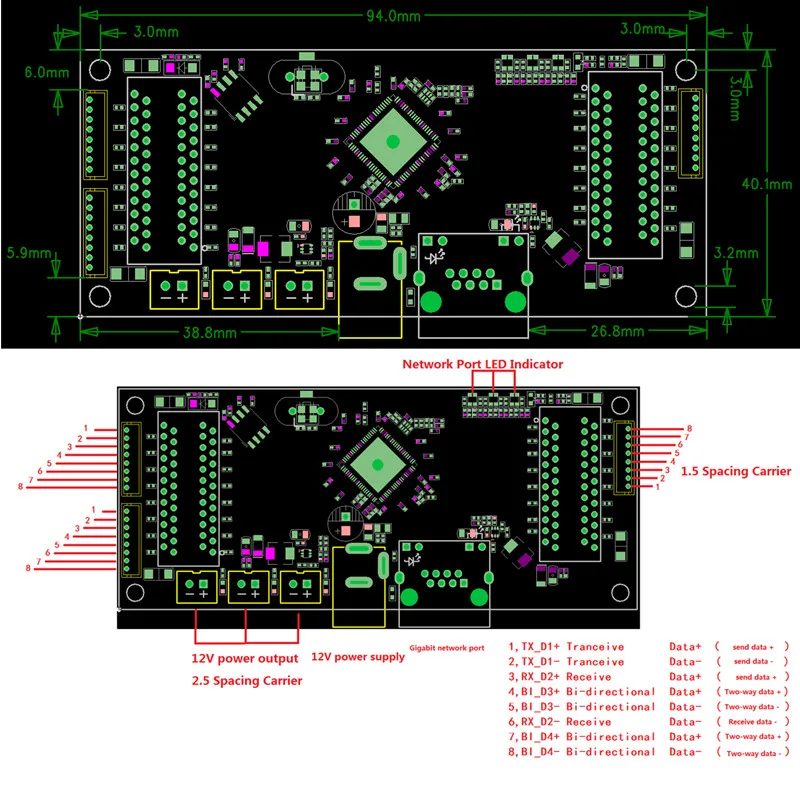 

Industrial Ethernet Switch Module 10/100/1000mbps 4 port PCBA board OEM Auto-sensing Ports PCBA board OEM Motherboard