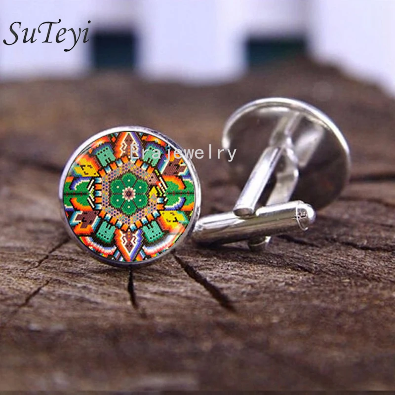 Запонки SUTEYI в мексиканском стиле для мужчин ювелирные украшения ручной работы с