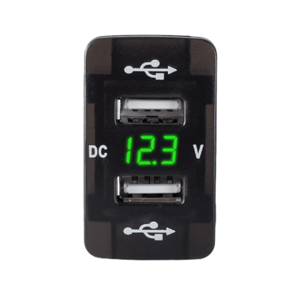 Двойной USB порт автомобильное зарядное устройство прикуриватель адаптер питания DC 12-24 В с светодиодный цифровой вольтметр метр монитор для Honda