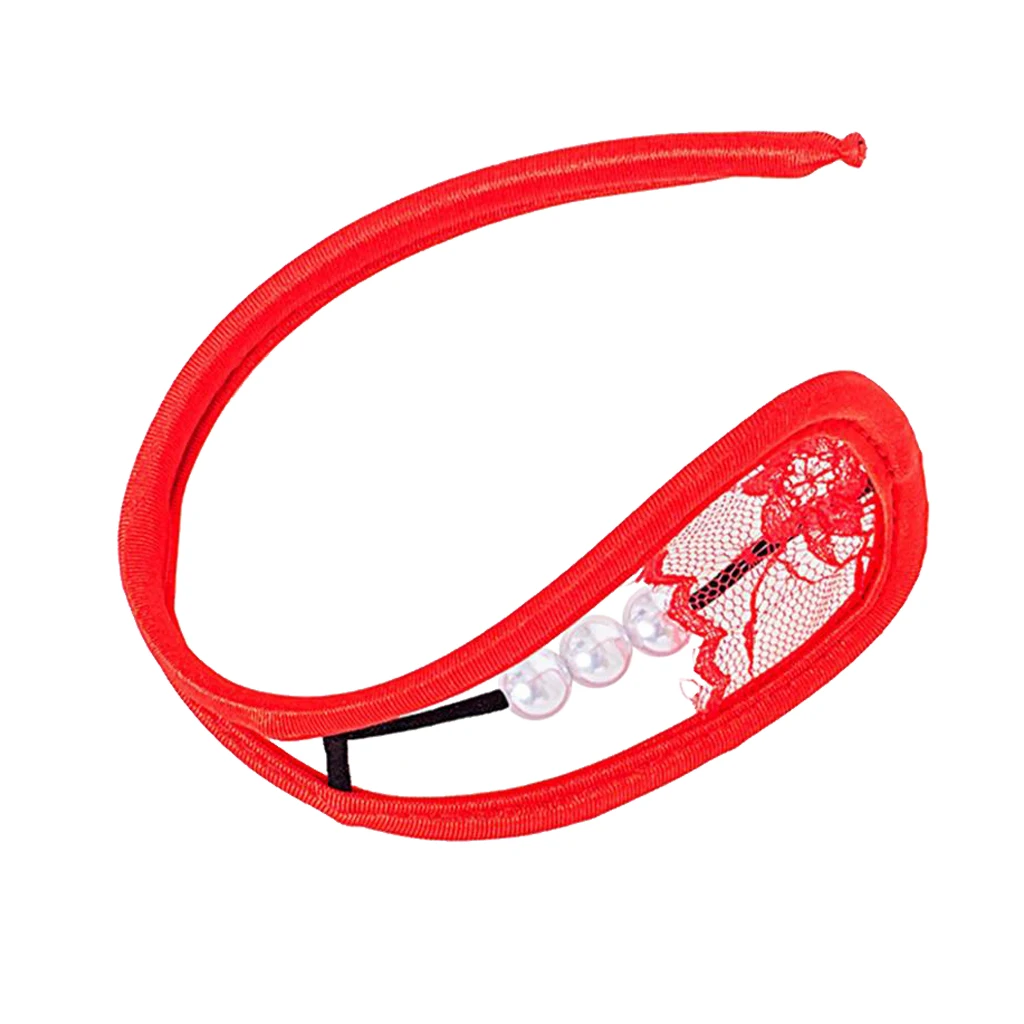 Женские сексуальные кружевные стринги с жемчугом невидимое нижнее белье