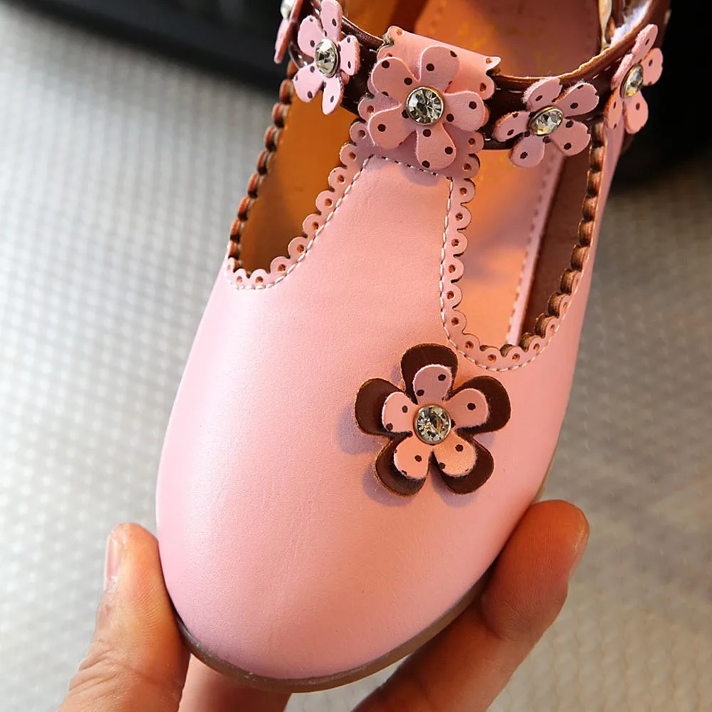 SAGACE/кожаная обувь для девочек детская принцессы с цветочным рисунком