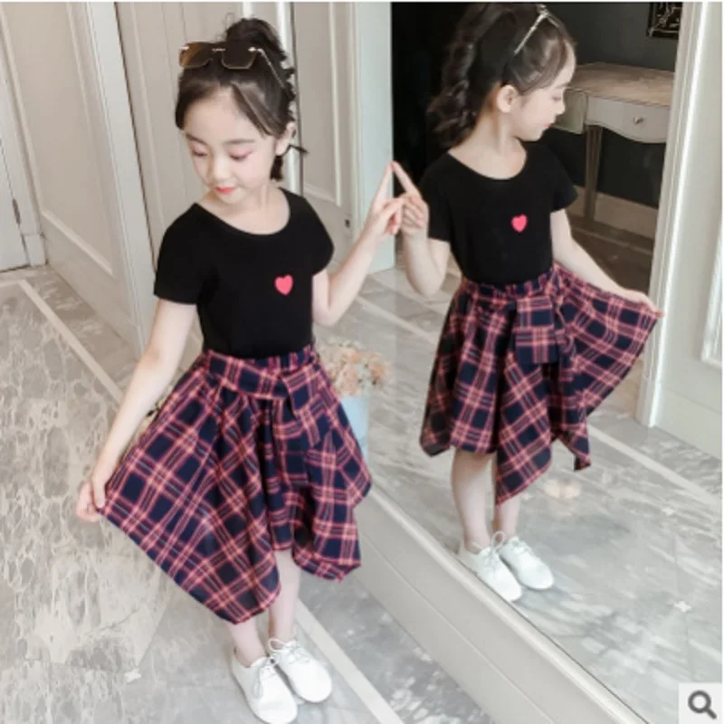 Детские Комплекты одежды весна/лето 2021 новая футболка для девочек платье с