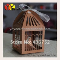 laser cut paper in various color customizable oem available bird cage indian wedding gift boxes