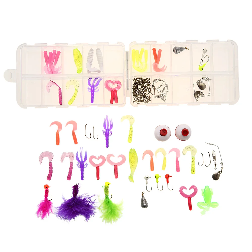 100 шт. набор рыболовных приманок мягкий рыболовный крючок поворотный грузило
