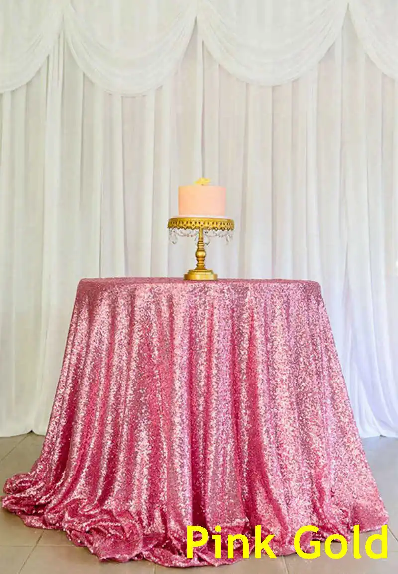 

B · Y 50 дюймов-125 см круглая скатерть с блестками розовая Золотая скатерть с блестками для рождественской вечеринки свадьбы декор-9525