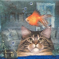 25cm paper napkin tissue cute animal cat fish handkerchief oil craft decoupage guardanapos kid birthday party serviettes