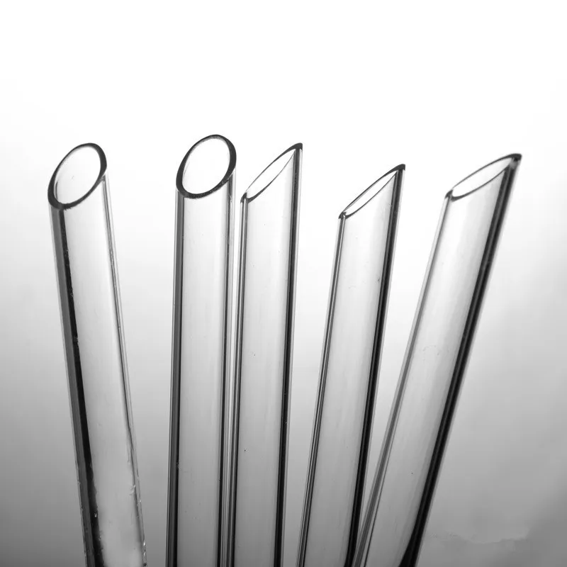 

14mm Pointed Bubble Tea straw 10pcs Glass Bent Straight Boba Straw Smoothie Straws Reusable Glass drinking Straw Coffee Porridge