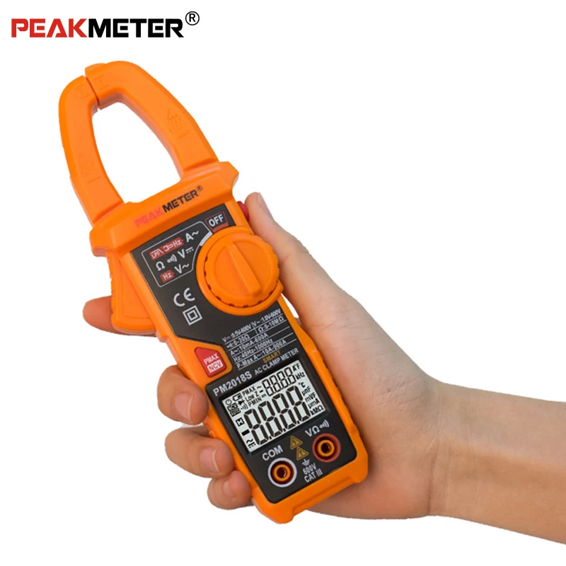 PEAKMETER PM2018S Портативный Смарт AC Цифровой клещи мультиметр переменного тока Сопротивление напряжения непрерывность измерения тестер