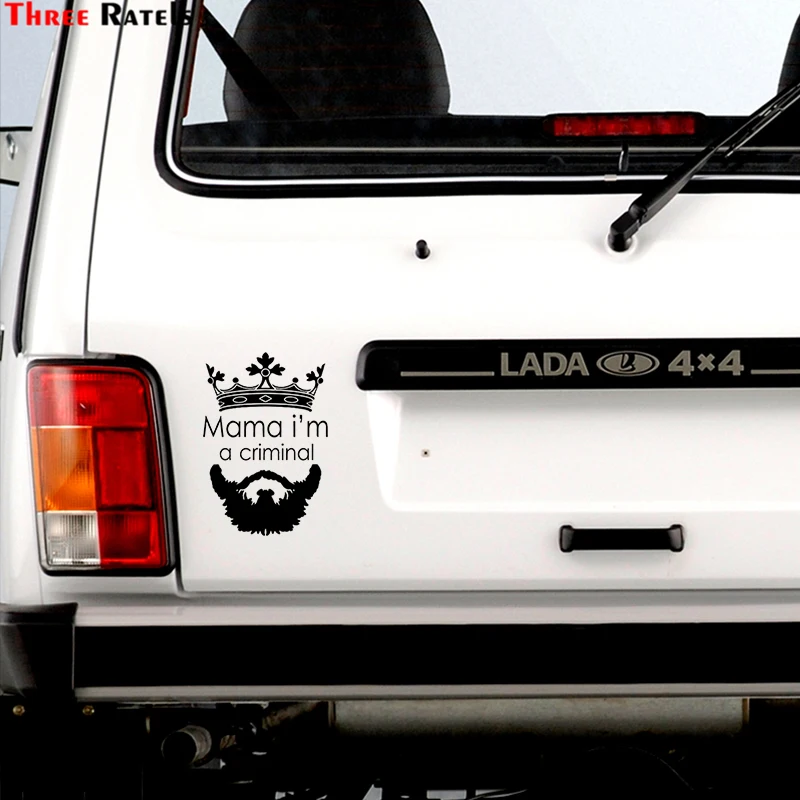Three Ratels TZ-1979# 12x18см Мама я преступник наклейки на авто машину наклейка для