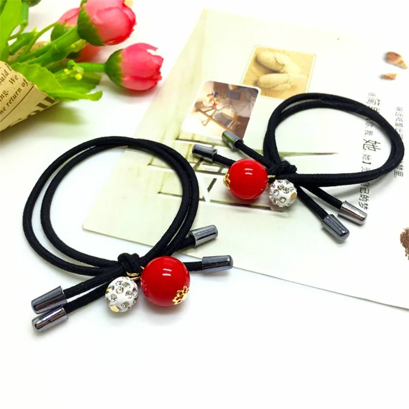 1 шт. Креативные аксессуары для волос с красными бусинами женщин повязка на