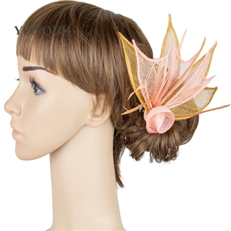 

Cute Fascinator Headwear Accessories High Quality Fascinators Hats Feather Bridal Wedding Hat Hair Clip Hair Elegant Lady MYQ021