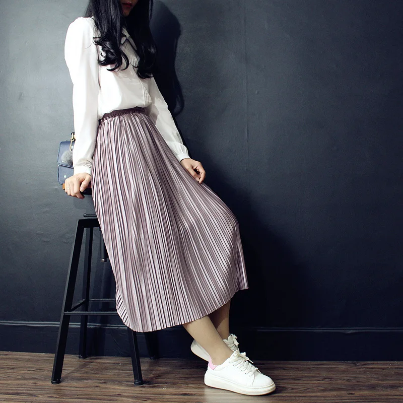 Юбки Из Жемчужного атласа Прозрачная Тонкая красивая гладкая юбка|skirt pearl|skirt