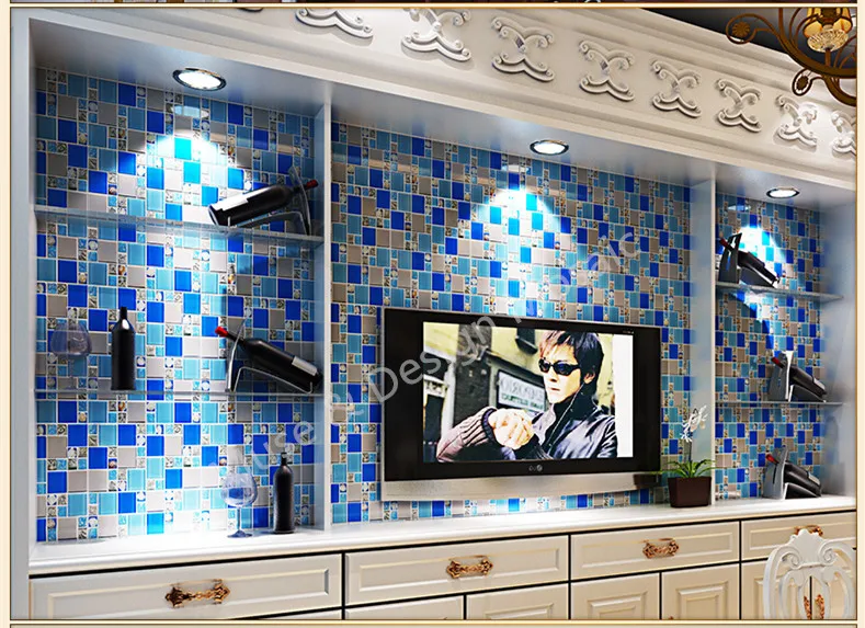 Большая мозаичная плитка из хрустального стекла в морской раковине для