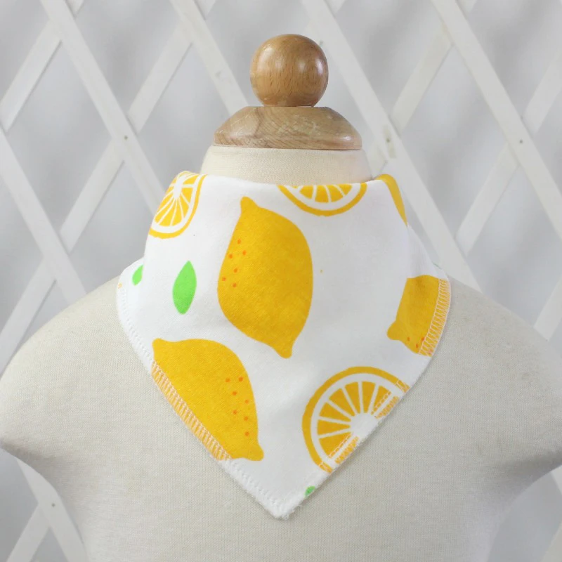 C13 lemon Хлопковая бандана, нагрудники, детский халат для кормления, Детская слюнявчик, Слюнявчик с героями мультфильмов, Детские аксессуары для еды, мягкие детские вещи - Color: C13 lemon