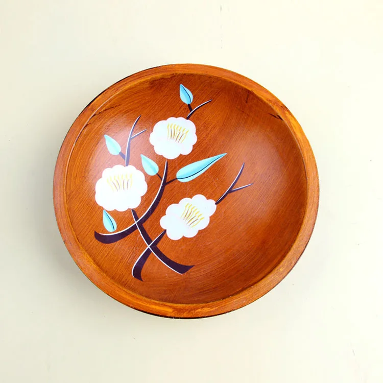 Деревянный поднос для фруктов ручная роспись блюдце детская коробка завтраков